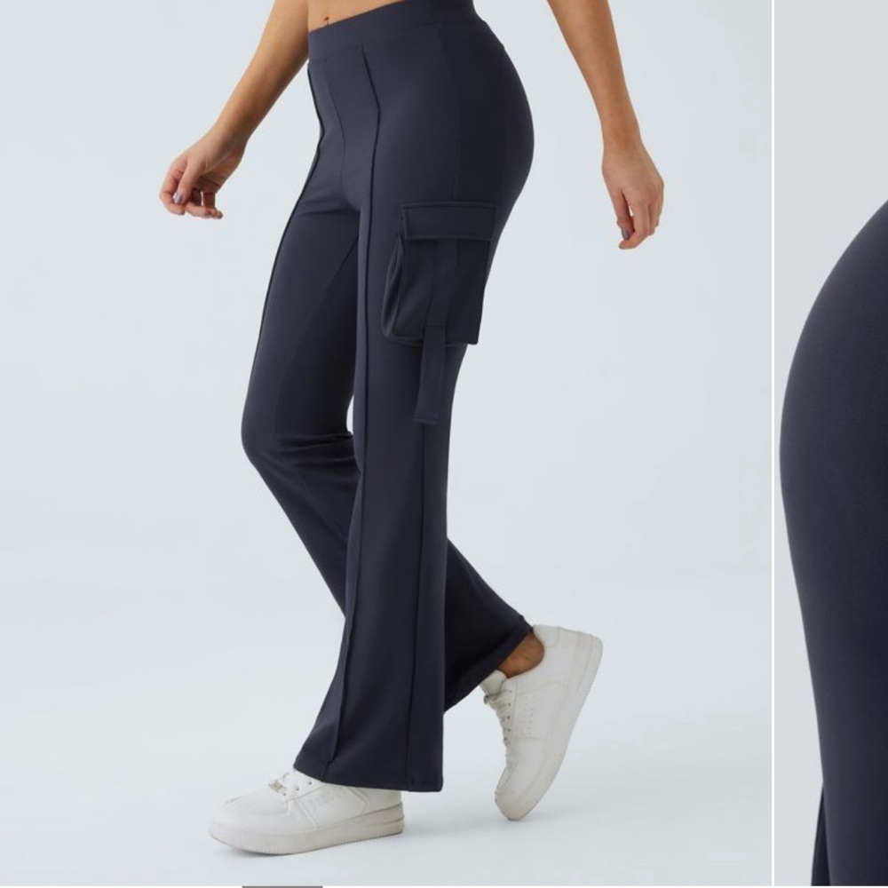 HALARA Grey Boot Cut Flare Pants High-Waisted